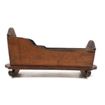 Lovely Old Miniature Folk Art Crib with Curious Copper Lining