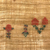 Funny Bunny, Charming 19th C. Horizontal Sampler on Homespun Linen