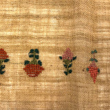 Funny Bunny, Charming 19th C. Horizontal Sampler on Homespun Linen