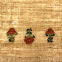 Funny Bunny, Charming 19th C. Horizontal Sampler on Homespun Linen