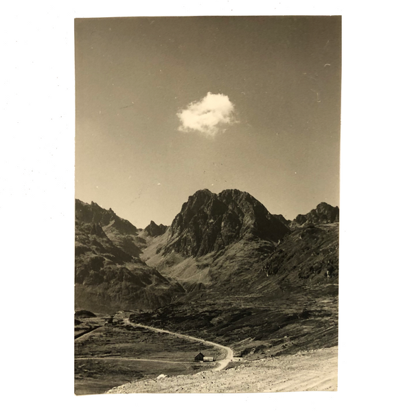 One Cloud, One House, Big Mountains, Poignant Snapshot Photo