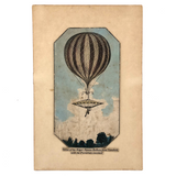 Ascent of the Royal Nassau Balloon, Lithograph of 1837 Engraving Mounted on Board