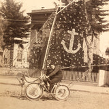 Bicycle Float With Sails! Flora Carnival 1898 Cabinet Card Photograph