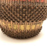 Unusual and Wonderful Hybrid: 1922 Maine Native Fancy Curl Basket Over Carved Barrel with Drawer