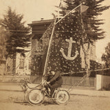 Bicycle Float With Sails! Flora Carnival 1898 Cabinet Card Photograph