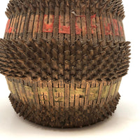 Unusual and Wonderful Hybrid: 1922 Maine Native Fancy Curl Basket Over Carved Barrel with Drawer