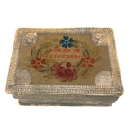 Lovely Early Victorian Theorem Painted "Token of Friendship" Box with Interior Mirror