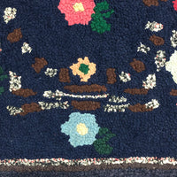 Sweet and Cheerful, Very Folky Hand Hooked Rug