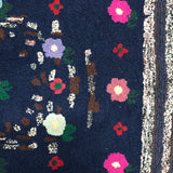 Sweet and Cheerful, Very Folky Hand Hooked Rug