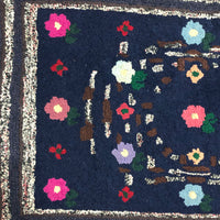 Sweet and Cheerful, Very Folky Hand Hooked Rug