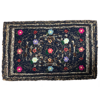 Sweet and Cheerful, Very Folky Hand Hooked Rug