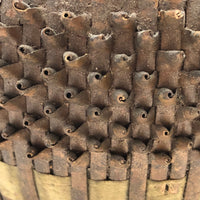 Unusual and Wonderful Hybrid: 1922 Maine Native Fancy Curl Basket Over Carved Barrel with Drawer