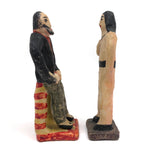 Man with Beard and Man in Beige, Pair of Mexican Folk Art Pottery Figures