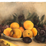 Ripe and Overripe Fruit, Satisfying Antique Still Life on Artist Board