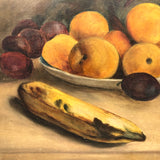 Ripe and Overripe Fruit, Satisfying Antique Still Life on Artist Board