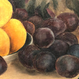 Ripe and Overripe Fruit, Satisfying Antique Still Life on Artist Board