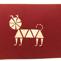 Brilliant Cut Paper Cat on Red Construction Paper