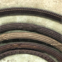 Striking (and  Evocatively Face-Like) Pair of Antique Framer's  Sample Boards, Behind Glass