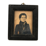 C. 1830s  Ink and Watercolor Miniature Portrait, E.C Gregg