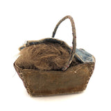 Clara's 19th C. Hand-Sewn Velvet Covered Basket Filled with Collected Hair