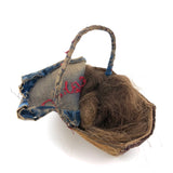 Clara's 19th C. Hand-Sewn Velvet Covered Basket Filled with Collected Hair