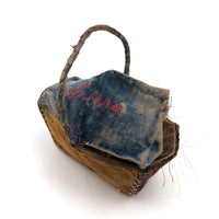 Clara's 19th C. Hand-Sewn Velvet Covered Basket Filled with Collected Hair