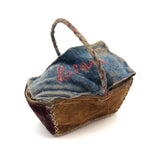 Clara's 19th C. Hand-Sewn Velvet Covered Basket Filled with Collected Hair