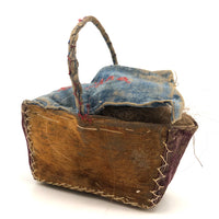 Clara's 19th C. Hand-Sewn Velvet Covered Basket Filled with Collected Hair