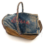 Clara's 19th C. Hand-Sewn Velvet Covered Basket Filled with Collected Hair