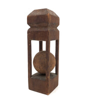 Nicely Carved Antique Standing Ball in Cage Whimsy