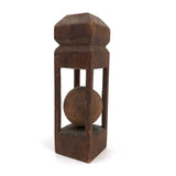 Nicely Carved Antique Standing Ball in Cage Whimsy