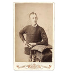 Studious Looking Young Man in Salvation Army Sweater, Antique CDV