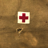 Battered Old Khaki American Red Cross Drawstring Bag, Presumed WW1