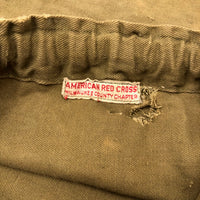 Battered Old Khaki American Red Cross Drawstring Bag, Presumed WW1