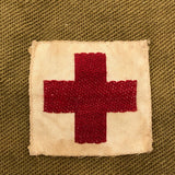 Battered Old Khaki American Red Cross Drawstring Bag, Presumed WW1