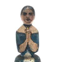 Blue Belle, Charming Old Wonderfully Painted Figural Bell