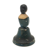 Blue Belle, Charming Old Wonderfully Painted Figural Bell