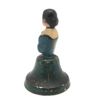 Blue Belle, Charming Old Wonderfully Painted Figural Bell