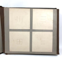 Untouched Antique Kindergarten Album with Paper Weavings, Yarn Drawings, Paper Folding, More