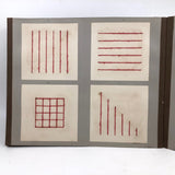 Untouched Antique Kindergarten Album with Paper Weavings, Yarn Drawings, Paper Folding, More