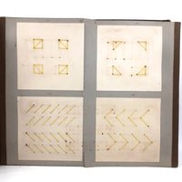 Untouched Antique Kindergarten Album with Paper Weavings, Yarn Drawings, Paper Folding, More