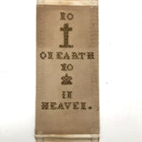 No Crown in Heaven, 19th C. Gold Beaded Punch Paper Embroidery on  SIlk Ribbon