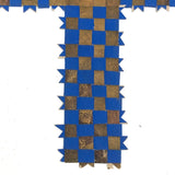 Blue and Gold Antique Finely Woven Paper Cross