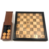 Eli Jackson's Antique German Chessboard / Checkerboard with Hand-inked Guides Plus Checkers Set