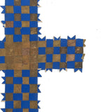 Blue and Gold Antique Finely Woven Paper Cross