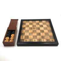 Eli Jackson's Antique German Chessboard / Checkerboard with Hand-inked Guides Plus Checkers Set