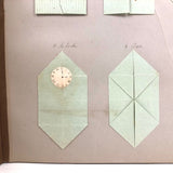 Untouched Antique Kindergarten Album with Paper Weavings, Yarn Drawings, Paper Folding, More