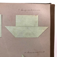 Untouched Antique Kindergarten Album with Paper Weavings, Yarn Drawings, Paper Folding, More