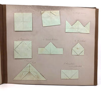 Untouched Antique Kindergarten Album with Paper Weavings, Yarn Drawings, Paper Folding, More