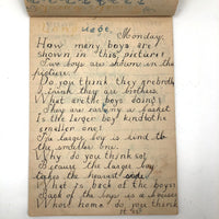 Mary Broucher's Early 20th C. School Notebook with Poetic Lessons and Juxtapositions